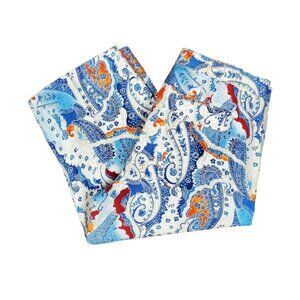 Chico's Womens‎ Blue Paisley Print Linen Pants Size L / Chico's 2.5
